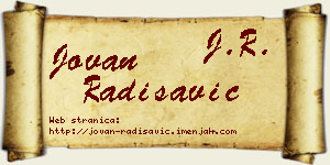 Jovan Radisavić vizit kartica